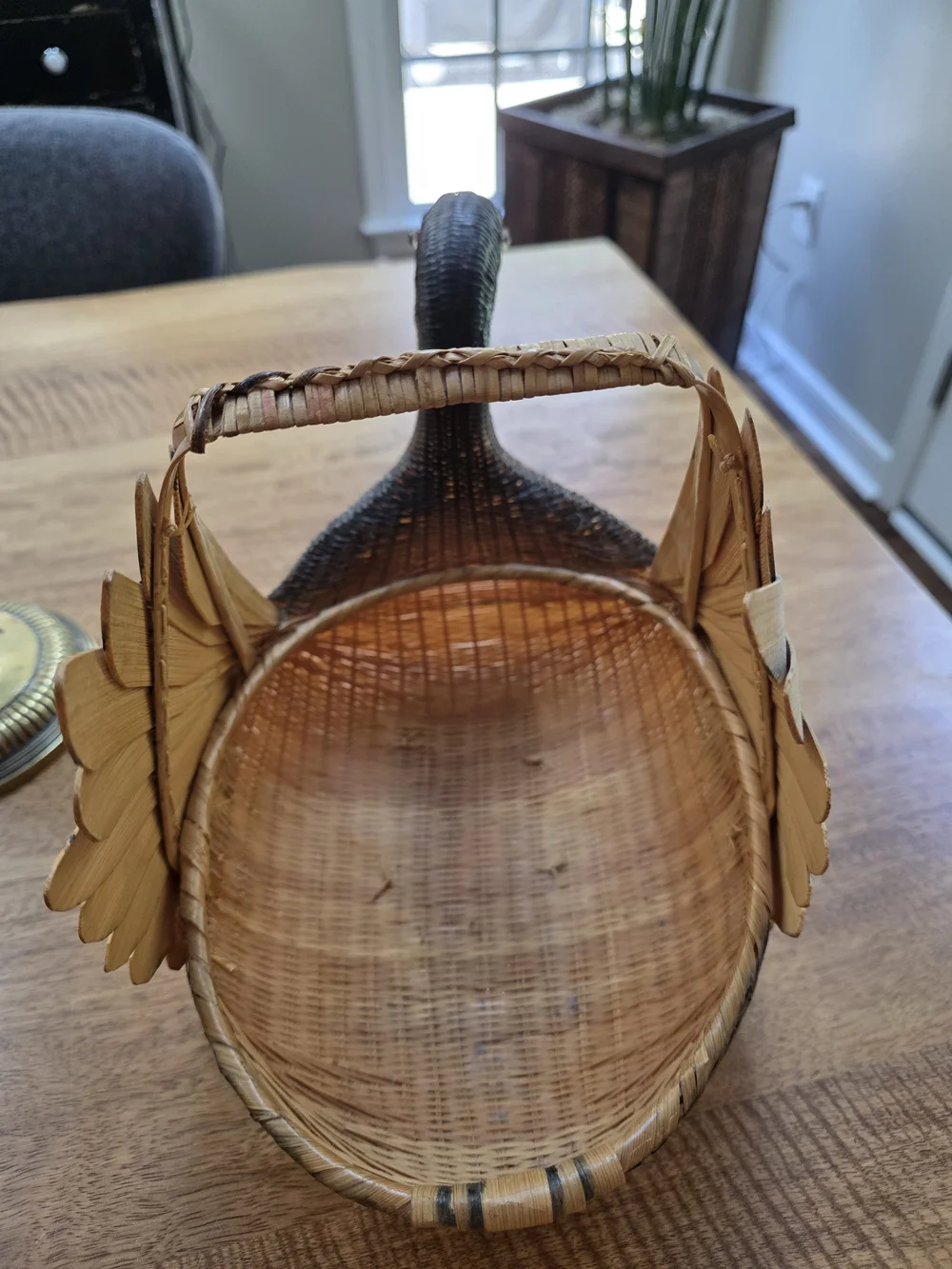 Vintage Shanghai Zhejiang Bamboo Duck Basket